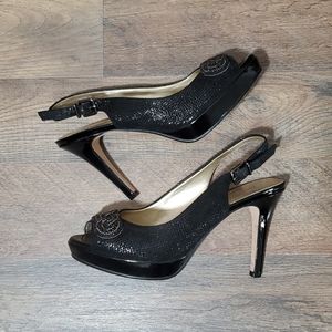 Antonio Melani black sexy sparkly platform heels